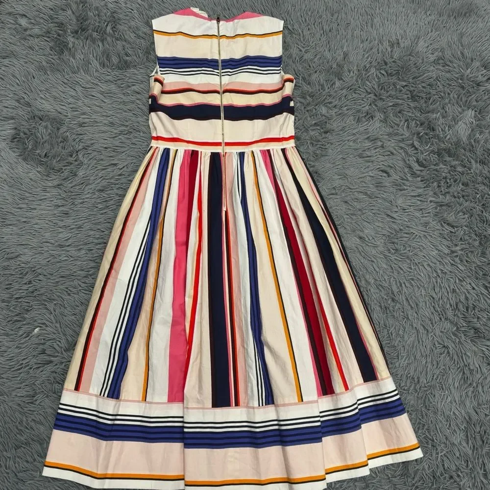 Kate Spade Striped Multicolor Sleeveless Dress Fit n Flare Size 00